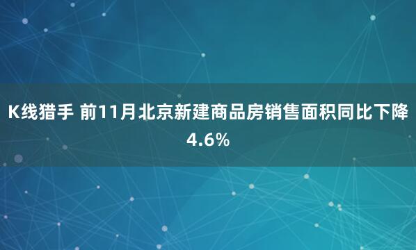 K线猎手 前11月北京新建商品房销售面积同比下降4.6%
