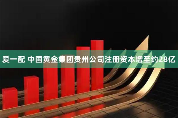 爱一配 中国黄金集团贵州公司注册资本增至约28亿